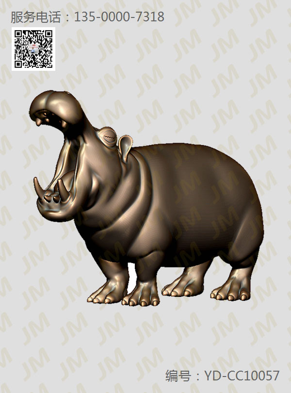 動(dòng)物河馬擺件雕刻機(jī)圖紙