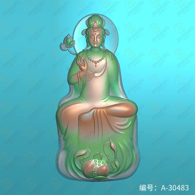 【觀音】玉雕機(jī)平面浮雕圖紙A-30483